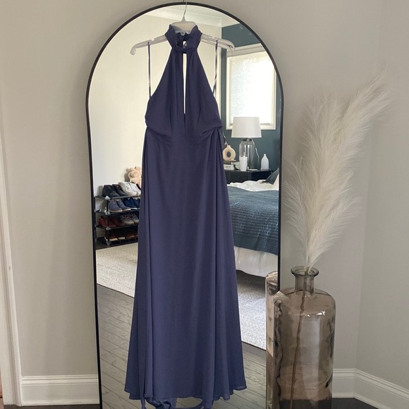 Lulus LONG dress size LARGE periwinkle blue for sale - worn ONCE - Picture 4 of 7